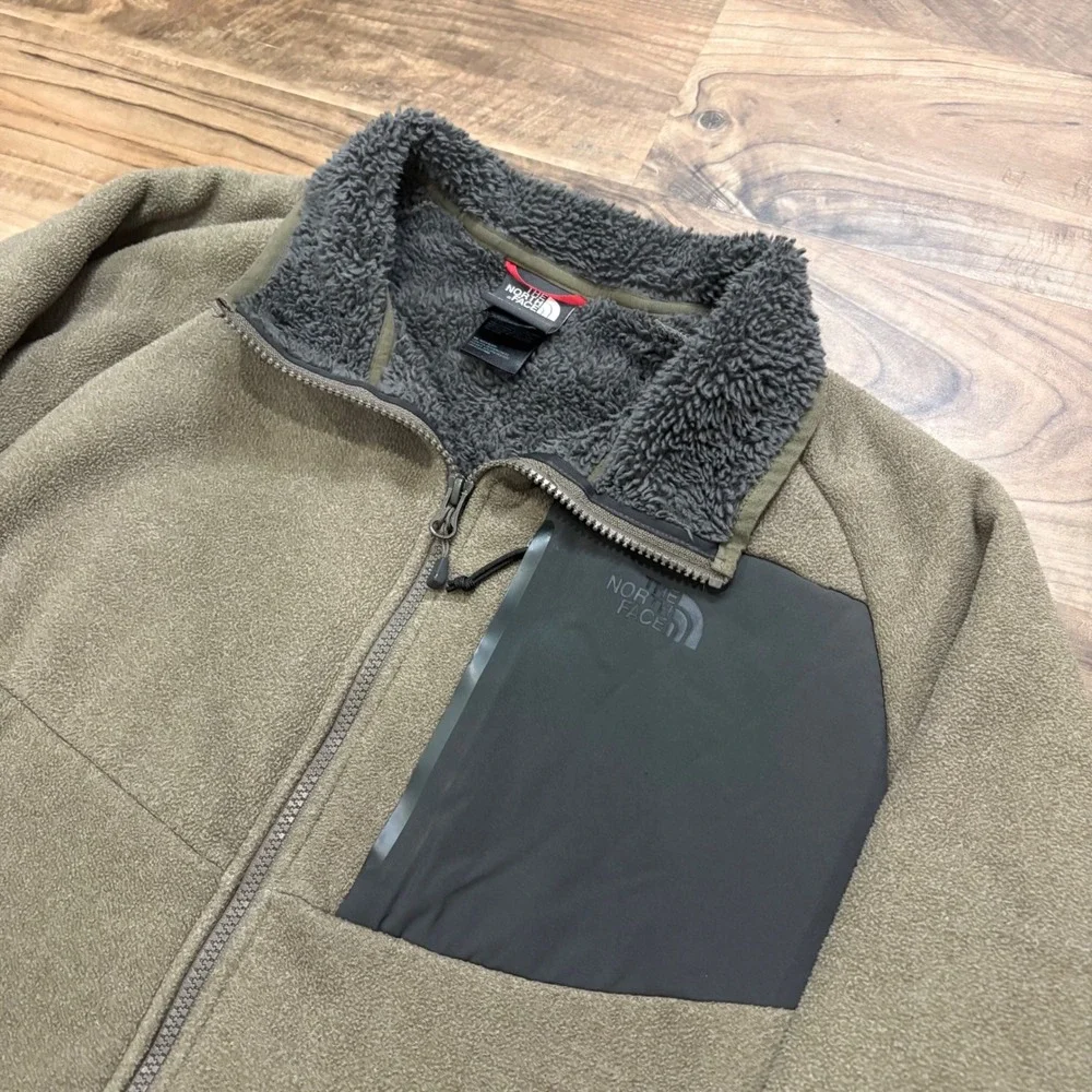 Vintage Y2K The North Face Fleece Jacket Mens L Olive Green Full Zip Gorpcore